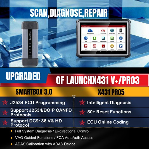 tester launch x431 pro v global version promo 4 ani update stoc471
